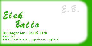 elek ballo business card